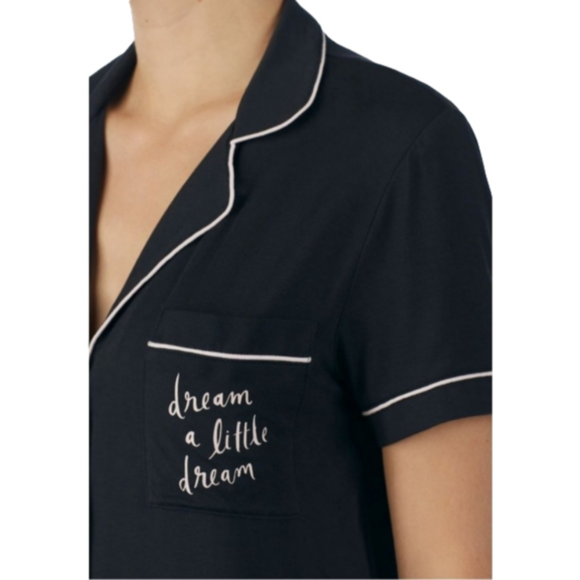 kate spade Other - Black Capri Short Sleeve Pajamas KATE SPADE New York Pink